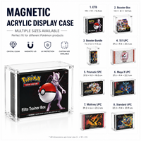 Vitrine moderne en acrylique pour cartes à collectionner Pokémon, boîte d'entraînement Elite, couvercle magnétique, protection UV, taille personnalisée, rangement