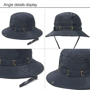 [manufacture] Fisherman Boonie Cap Summer UPF 50+ Custom Logo Safari Sun Wide Brim Fishing Hiking Beach Hat For Men