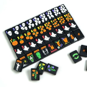Halloween Themed Luxury Mahjong Set with Folding Metal Legs <b>Plastic</b> Mahjong <b>Tiles</b> for 4 Players in Stock Clearance - Product Image 1