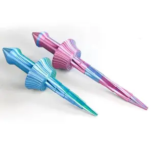 3D Impresso Retrátil Espada Brinquedos TikTok Popular Gravity Knife Fidget Toy Kids Role Pretend Play Sword Toy