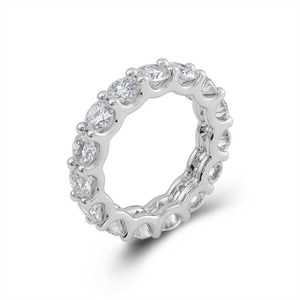 Anello a Fila di Moissanite a Cristalli Pieni in Oro 14K, <span class=keywords><strong>Segno</strong></span> Zodiacale, Versatile, Design Creativo, Bestseller Transfrontaliero, Amore - Product Image 1