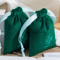 Pochette en velours de stockage à cordon de serrage portable cadeau personnalisé réutilisable direct d'usine, sac pochette souple à logo imprimé blanc