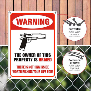 Panneaux de mise en garde en aluminium pour usage domestique extérieur Propriété privée Interdiction d'intrusion illégale Entrée non autorisée Panneau d'arrêt - Product Image 2