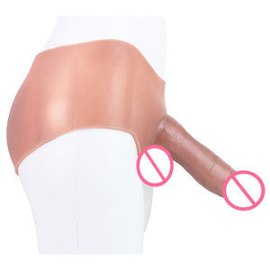 Leicht gebogener realistischer weicher Dildo vibrator Massiver <span class=keywords><strong>Penis</strong></span> wasserdichter Lesben bekleidung aus Silikon leder - Product Image 4