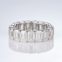 925 ayar gümüş DEF 4*6mm zümrüt kesim Mossanite Moissanite için 925 ayar gümüş takı adam