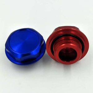Bouchons de remplissage d'huile Trd en alliage d'aluminium, universels, rouge et bleu, pour remplacement du moteur de voiture - Product Image 2