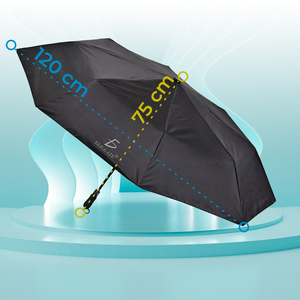 Parapluie compact Elegate noir 8K, hydrofuge, protection UV, pour les voyages - Product Image 4