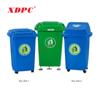 Poubelle mobile 50 litres Poubelle extérieure Poubelles en plastique avec couvercle et roue