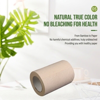 Tisu Toilet Ramah Lingkungan Sekali Pakai, Kuat, Daya Serap Tinggi, Lembut, 100% Pulp Bambu, Inti Bebas Debu, Dapat Disesuaikan untuk Hotel