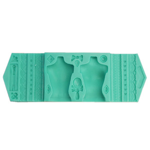 Silicone Mold For Wedding Dress Cake Fondant Piping Doll Body Rectangle 23.2x8x2 Cm Cake Decorating Supplies - Product Image 3