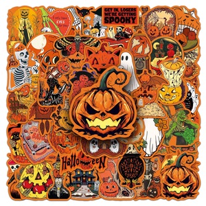 50pcs Retro Halloween loạt Doodle dán PVC chai không thấm nước Máy tính bảng điện thoại di động máy tính xách tay sách DIY trang trí - Product Image 4