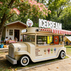 Innovative mobile food trucks, fully equipped ice cream trucks, ice cream carts, <b>trailer</b>-style food trucks. - Product Image 1