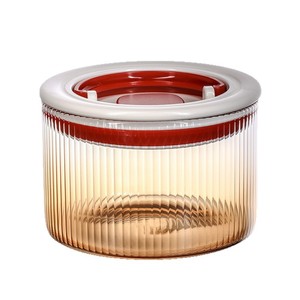 High Borosilicate Glass Airtight Storage Jar Amber Gradient Cylinder With Plastic Lid Food Grade Safe For Kitchen Use - Product Image 1