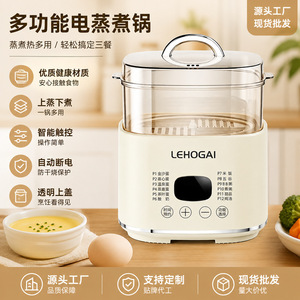 Lehogai Egg <b>Cooker</b> 2-Layer Electric Steamer With <b>Timer</b> And Function For Home Use - Product Image 4