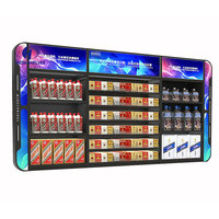 Étagère de bar à LED à 4 niveaux, étagères dorées, étagères murales étirées, étagères de bar de supermarché pour bouteilles