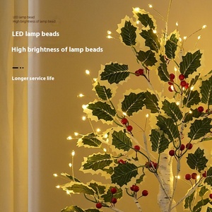 Christmas <b>Tree</b> Light LED <b>Plastic</b> IP44 Waterproof Battery Powered New Year Holiday Party Decoration Luminous Indoor Home Red - Product Image 2