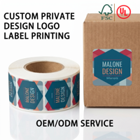 Étiquettes de logo personnalisées en vinyle imperméable en rouleau, autocollants imprimés sur mesure pour emballages de bouteilles et boîtes, autocollants de logo pour emballage