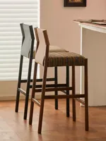 Chaise de bar moderne en bois massif empilable, légère, durable, écologique, avec accoudoirs fixes, pieds en fer, pour usage commercial et domestique