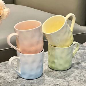 Hand Kneaded Gradient Ceramic Coffee Mug Minimalist Custom Logo <b>Microwave</b> Dishwasher Safe Home School Cup - Product Image 1