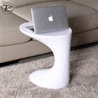 Mesa de Centro Moderna en Forma de C con Tapa de Fibra de Vidrio, Diseño Transicional para Sala de Estar, Muebles para el Hogar YUWEI YUWEI-T256 Múltiples