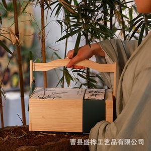 Caja de embalaje rectangular de madera de Paulownia para dumplings del Festival del Bote del Dragón, caja de regalo de madera para regalos festivos. - Product Image 5