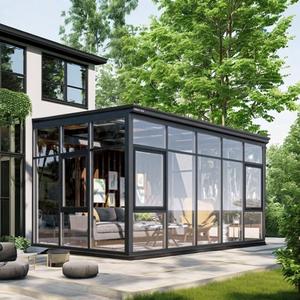 Pergola extérieure motorisée moderne en aluminium autoportante préfabriquée avec maisons en verre et balcon pour hôtels - Product Image 1