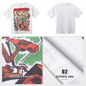 남자의 <span class=keywords><strong>t</strong></span> 셔츠 남자의 100% 면 티셔츠 드롭 숄더 대형 헤비급 럭셔리 사용자 정의 로고 DTG 티 남성용 그래픽 <span class=keywords><strong>t</strong></span> 셔츠 - Product Image 3