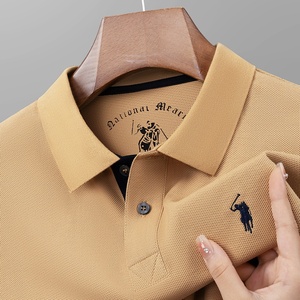 Camisa Clásica de Manga Corta para Hombre, 100% Algodón, Tejido Sólido, para Negocios, Anti-Pilling, con Diseño de Cuello Bordado - Product Image 3