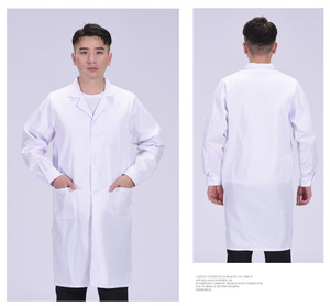 Blouse de laboratoire unisexe XL blanche épaisse, vêtements de médecin pour hôpital, salon de beauté, usine alimentaire, uniformes de laboratoire tissés OEM - Product Image 6