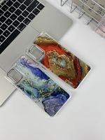 Série d'étuis de téléphone portable élégants en époxy étanche avec motif marbré pour iPhone 17 16 15 14 13 12 11 Pro Max Plus