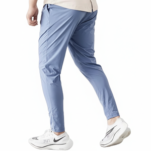 Pantalones de chándal negros de cintura alta personalizables para hombre, pantalones informales con cremallera - Product Image 1