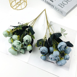 Bouquet de fleurs artificielles Camélia 32cm, arrangement floral en soie pour mariage, décoration intérieure, accessoires de photographie - Product Image 3