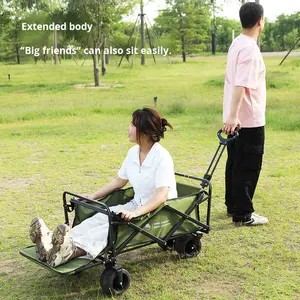 Stille Achterste Opvouwbare Kampeerwagen-Volledig Stalen Frame 600d Oxford Doek 360 Remwielen Grote Capaciteit Om Te Winkelen - Product Image 2