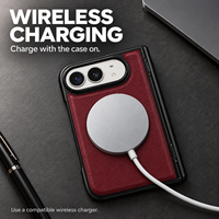 Étui de téléphone Apple DUO en cuir PU grainé Pandora, avec support magnétique et chargement sans fil, anti-chute, personnalisé, directement de l'usine OEM/ODM