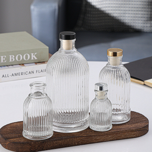 Bouteilles de <span class=keywords><strong>vin</strong></span> rondes de luxe vides 40ml 100ml 200ml en verre avec bouchons en caoutchouc - Product Image 1