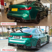 Nuevo diseño G80 M3, kits de carrocería de fibras de carbono seco, faldas laterales de rejilla, labio trasero, labio delantero para BMW M3 G80 AX, labio trasero estilo con luces