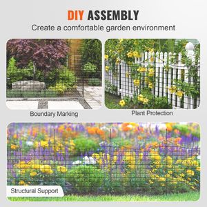 Paquete de 5 vallas de barrera de animales de 36,6 pulgadas de alto X 29,5 pulgadas de largo, valla decorativa subterránea para jardín, VALLA DE Metal espaciada con puntas de 2,5 pulgadas - Product Image 6