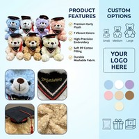 Ours en peluche personnalisé super doux rempli de nanoparticules, vêtu d'un pull rayé coloré, jouet 31-50cm, unisexe, ours à habiller OEM