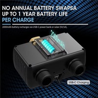 Programmateur d'arrosage extérieur HY2 Garden à 2 sorties, rechargeable, avec entrée en laiton, pour système d'irrigation programmable