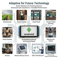 Para sistema Android de grado industrial RK3288, pantalla TFT de 7 pulgadas 800*480, módulo HMI con pantalla táctil capacitiva, tableta Ubuntu 18.04