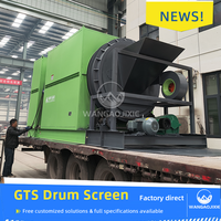 Machine à tamiser à tambour motorisé série GTS avec une productivité élevée, une longue durée de vie, en acier au carbone, puissance de 15 kW