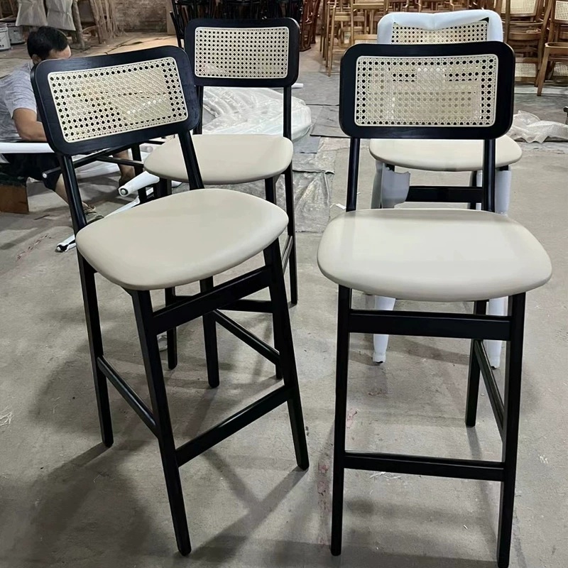 french country bar chair blue and white wood and brushed gold