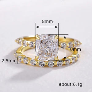 Anello Q756 con Diamante Taglio Cushion, Diamante Naturale, Stile Classico per Fidanzamento Femminile - Product Image 5