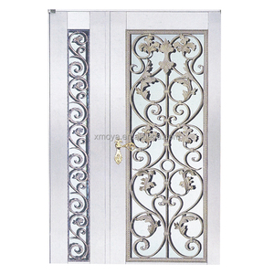 Porta de Entrada Frontal Branca para Vilas, Porta de Segurança Principal em Metal Dupla de Ferro Forjado, Portas de Entrada de Aço para Residências - Product Image 3