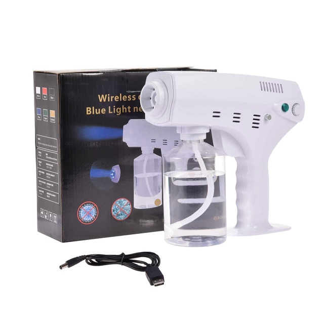 Outdoor Handheld Rechargeable Blue Light Nano Atomizer 600ML Mist Sprayer Electric Watering Can Nozzle With Anti-blocking Design