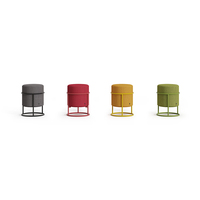 Ensemble de poufs ronds en tissu modernes - Mobilier commercial pour bureau, hôtel, appartement