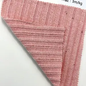 Maglione rosa da donna 71% cotone 25% in poliestere 4% Spandex 250g cotone misto tessuto a coste lavorato a maglia