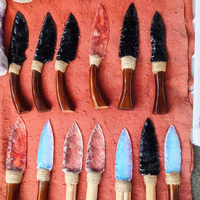 Vente en gros d'obsidienne naturelle Stiletto de combat épée d'obsidienne sculptée à la main couteau de martelage pour cadeau d'artisanat en cristal