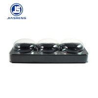 Plateau à macarons en PET transparent recyclable de luxe, 3 cavités, pour emballage de pâtisserie, avec couvercle, vente en gros