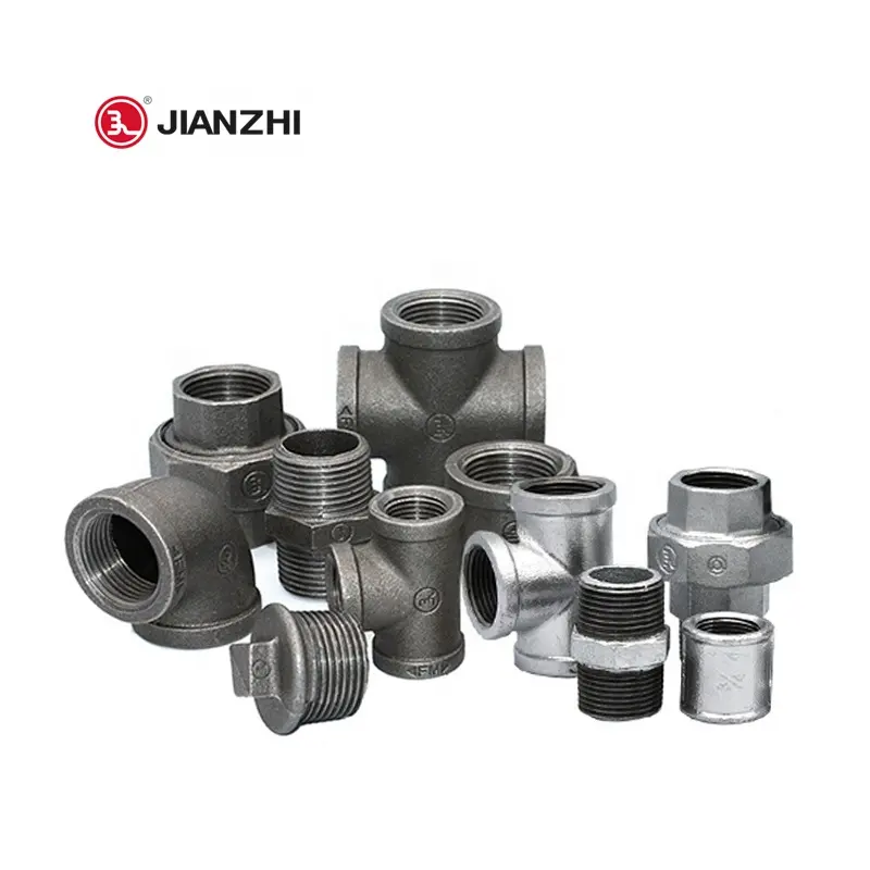 Jianzhi Threaded Pipe Fittings Malleable Iron Fittings Plumbing Materials